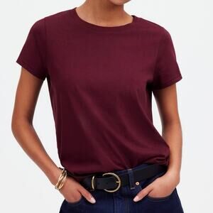 Madewell Women’s Large Tee Shirt Northside Vintage Crew Neck 100% Cotton Basic